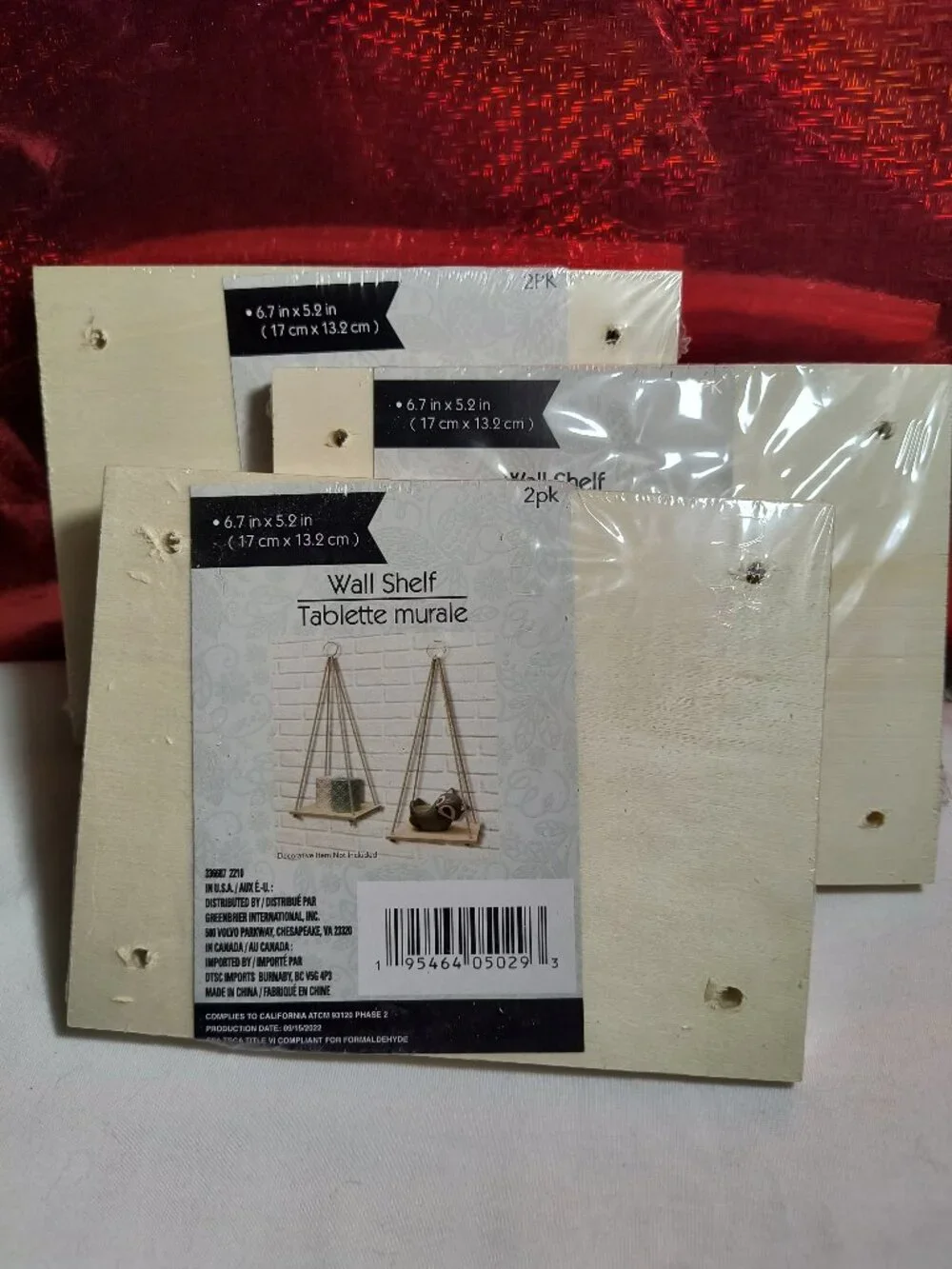 3x Sets (6 Total) DIY Floating Wood Wall Shelf | Boho Hanging Rope & Ring Displa